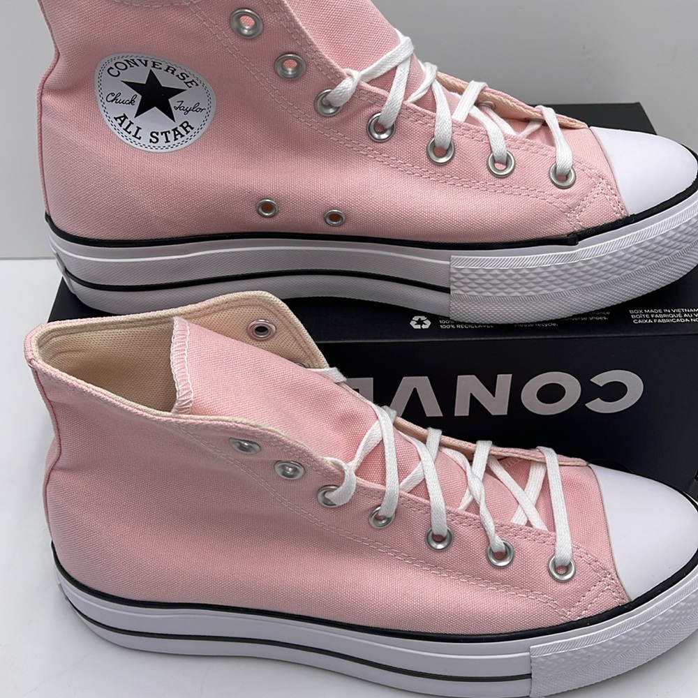 Converse WMNS CTAS LIFT HI DONUT GLAZE/WHITE/BLACK A06507F Platforms Sneakers - Picture 2 of 16